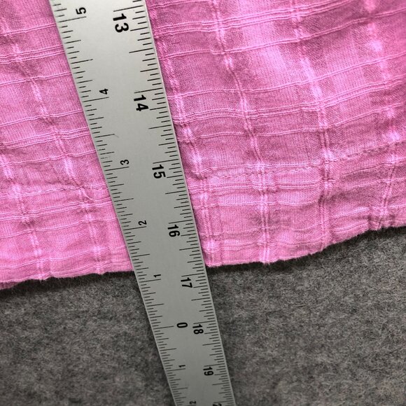Sixxta Cropped Long Sleeve Shirt Womens M Pink Relaxed Lightweight Button Up - Picture 7 of 7